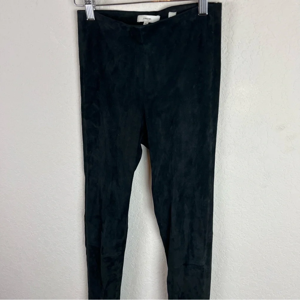 Vince Suede Lamb Leather Leggings Straight Leg Pants